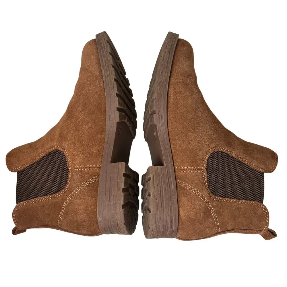 Bjorndal Brenna Chelsea Boots Brown Suede Booties Pull On Women’s Sz. 7 Comfort - Picture 8 of 16